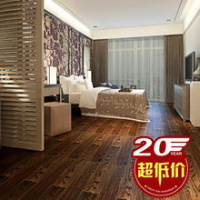 四合地板20周年庆典特惠 实木白栎手工刨胡桃色企口18mm地板厂家直销，焦点家居商城仅319元